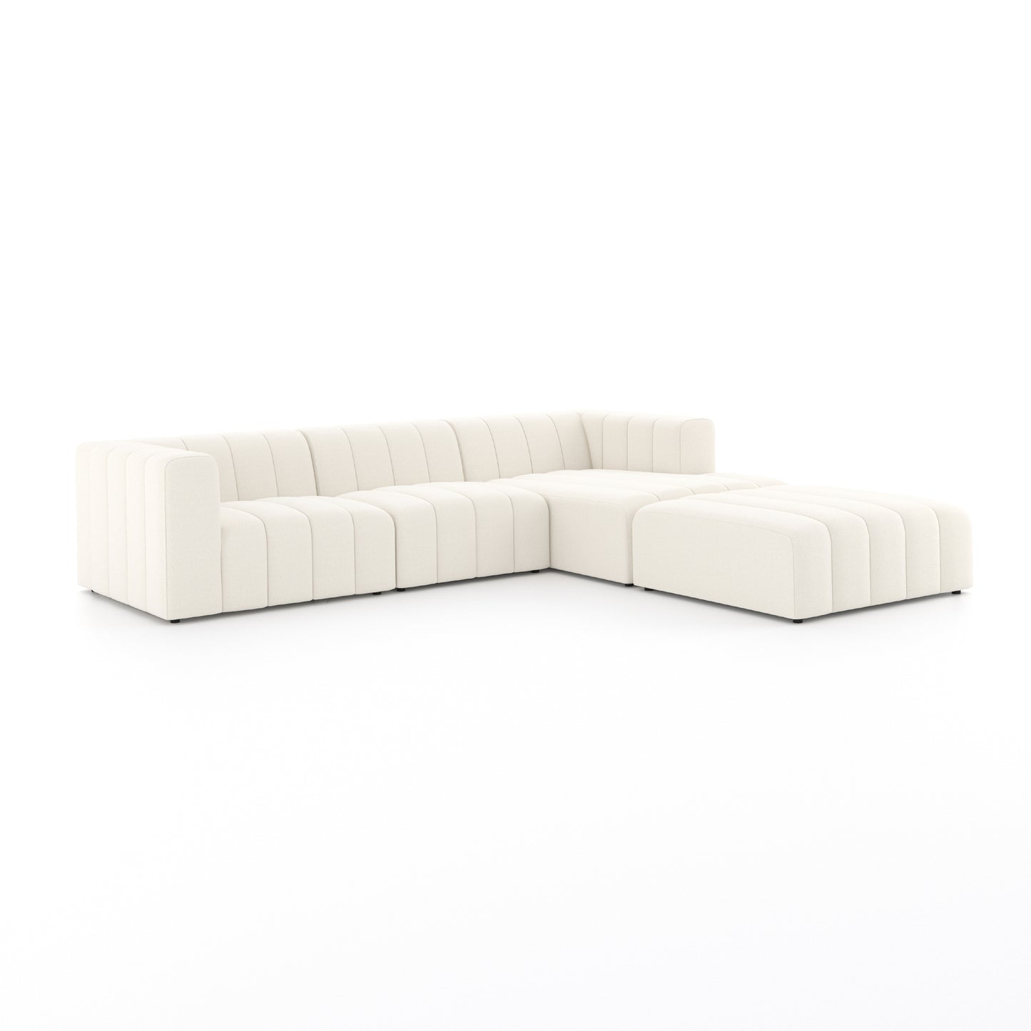 Langham Channeled 3-pc Sectional Right Arm Facing w/ Ottoman / Fayette CloudSectionals Four Hands  Right Arm Facing w/ Ottoman Fayette Cloud  Four Hands, Burke Decor, Mid Century Modern Furniture, Old Bones Furniture Company, Old Bones Co, Modern Mid Century, Designer Furniture, https://www.oldbonesco.com/
