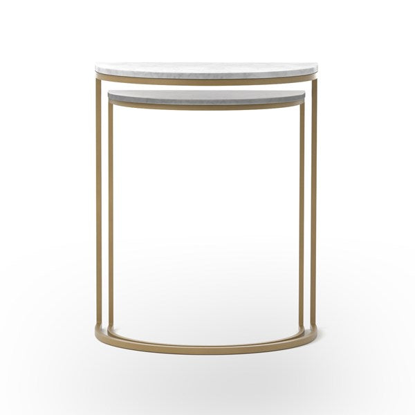 Load image into Gallery viewer, Ane Nesting Tables - Iron Matte Brass Nesting Table Four Hands     Four Hands, Mid Century Modern Furniture, Old Bones Furniture Company, Old Bones Co, Modern Mid Century, Designer Furniture, https://www.oldbonesco.com/
