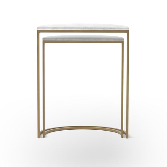 Load image into Gallery viewer, Ane Nesting Tables - Iron Matte Brass Nesting Table Four Hands     Four Hands, Mid Century Modern Furniture, Old Bones Furniture Company, Old Bones Co, Modern Mid Century, Designer Furniture, https://www.oldbonesco.com/
