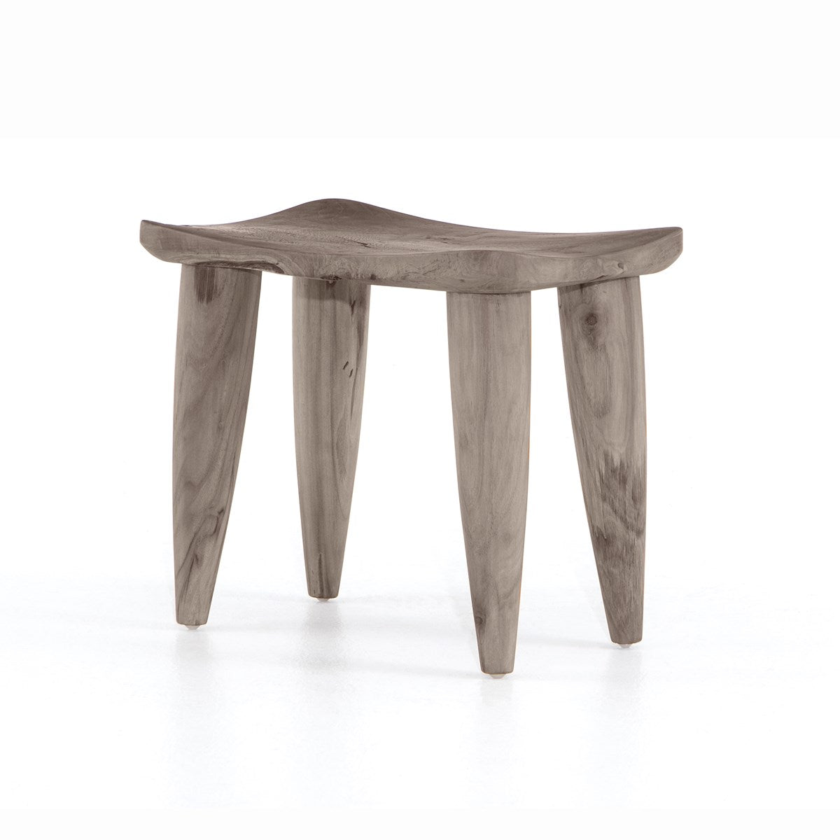 Zuri Outdoor Stool Weathered Grey TeakOutdoor Stool Four Hands  Weathered Grey Teak   Four Hands, Burke Decor, Mid Century Modern Furniture, Old Bones Furniture Company, Old Bones Co, Modern Mid Century, Designer Furniture, https://www.oldbonesco.com/