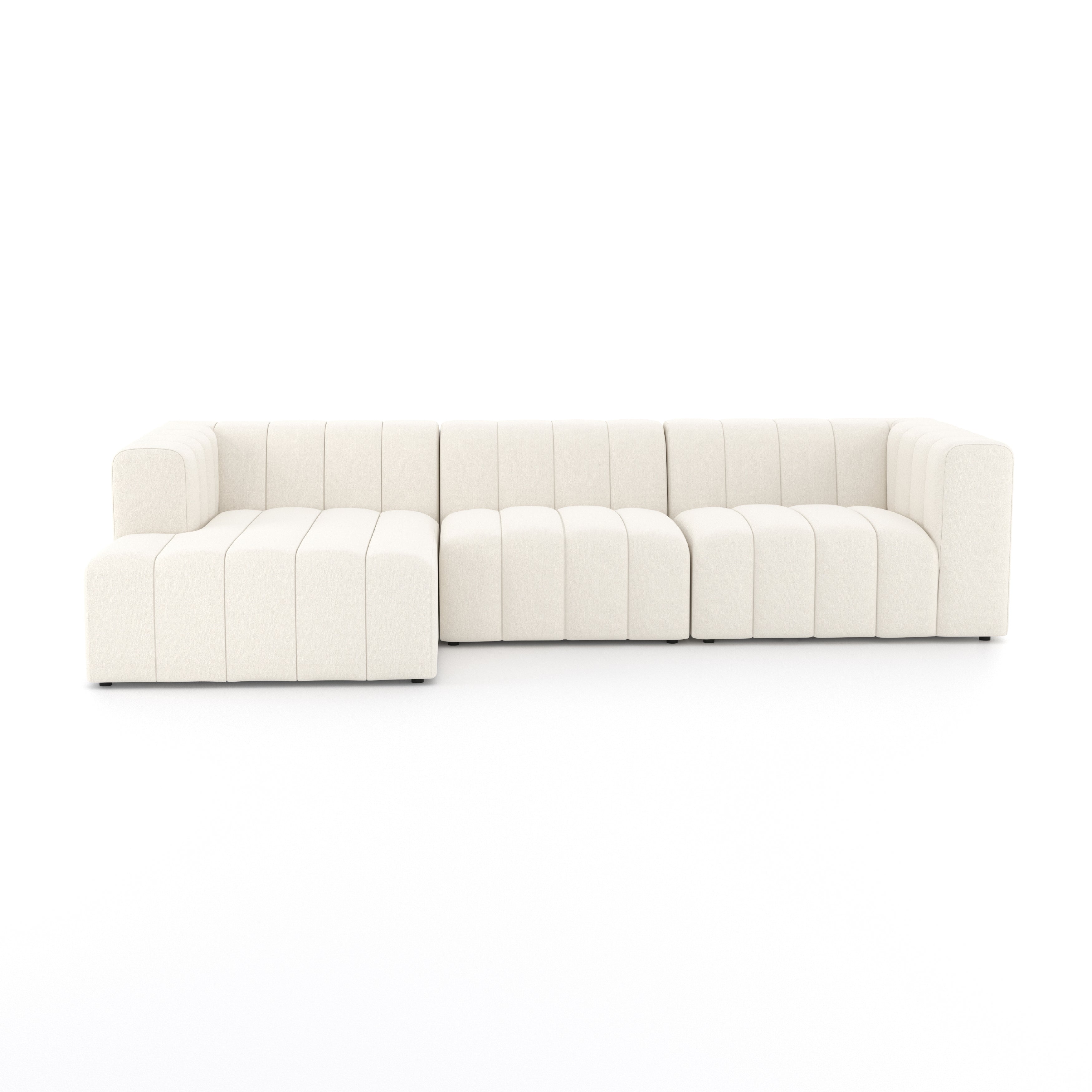 Langham Channeled 3-pc Sectional Sectionals Four Hands     Four Hands, Burke Decor, Mid Century Modern Furniture, Old Bones Furniture Company, Old Bones Co, Modern Mid Century, Designer Furniture, https://www.oldbonesco.com/