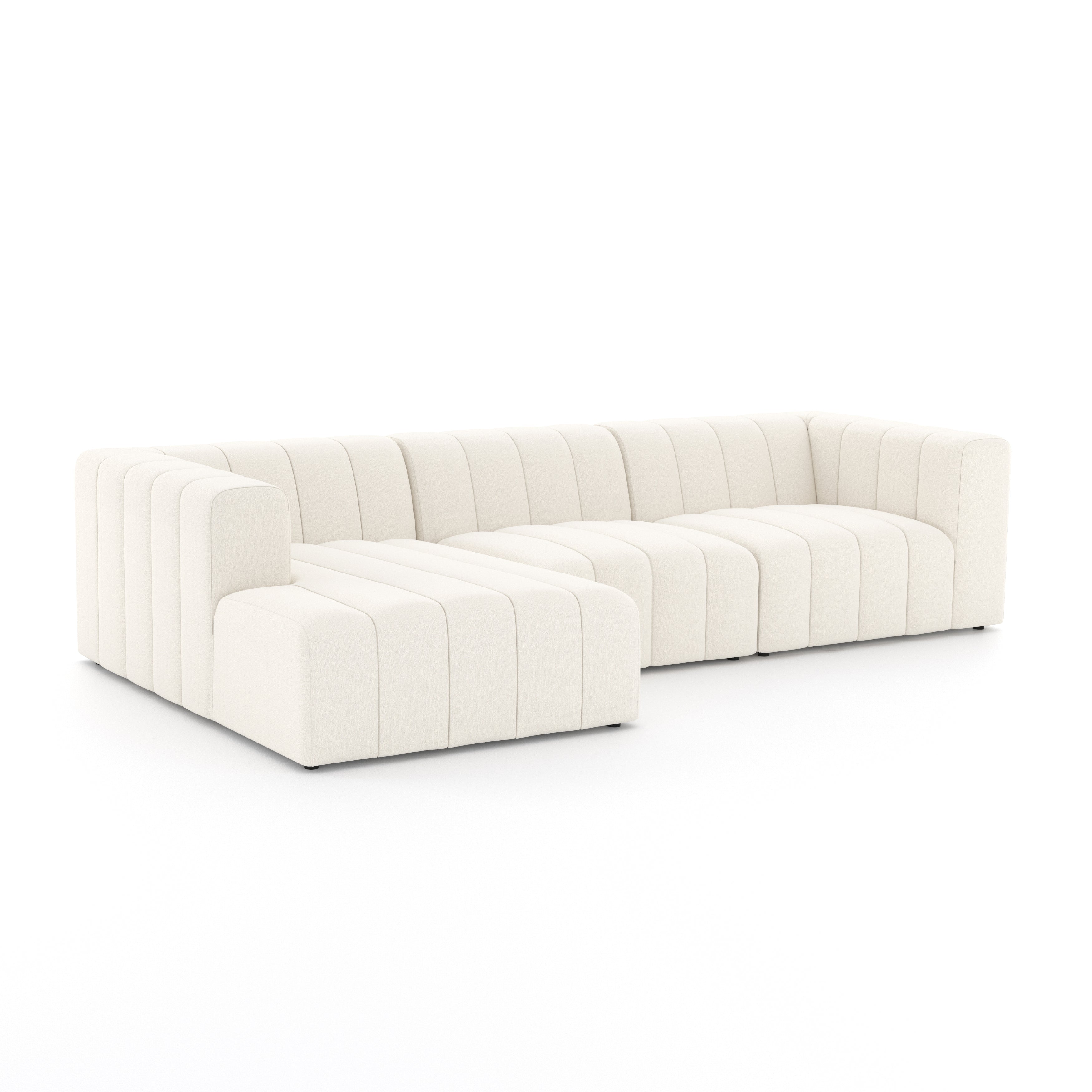 Langham Channeled 3-pc Sectional Sectionals Four Hands     Four Hands, Burke Decor, Mid Century Modern Furniture, Old Bones Furniture Company, Old Bones Co, Modern Mid Century, Designer Furniture, https://www.oldbonesco.com/