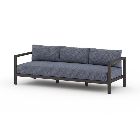 Sonoma Outdoor Sofa, Bronze Faye Navy / 88"Outdoor Sofa Four Hands  Faye Navy 88"  Four Hands, Burke Decor, Mid Century Modern Furniture, Old Bones Furniture Company, Old Bones Co, Modern Mid Century, Designer Furniture, https://www.oldbonesco.com/