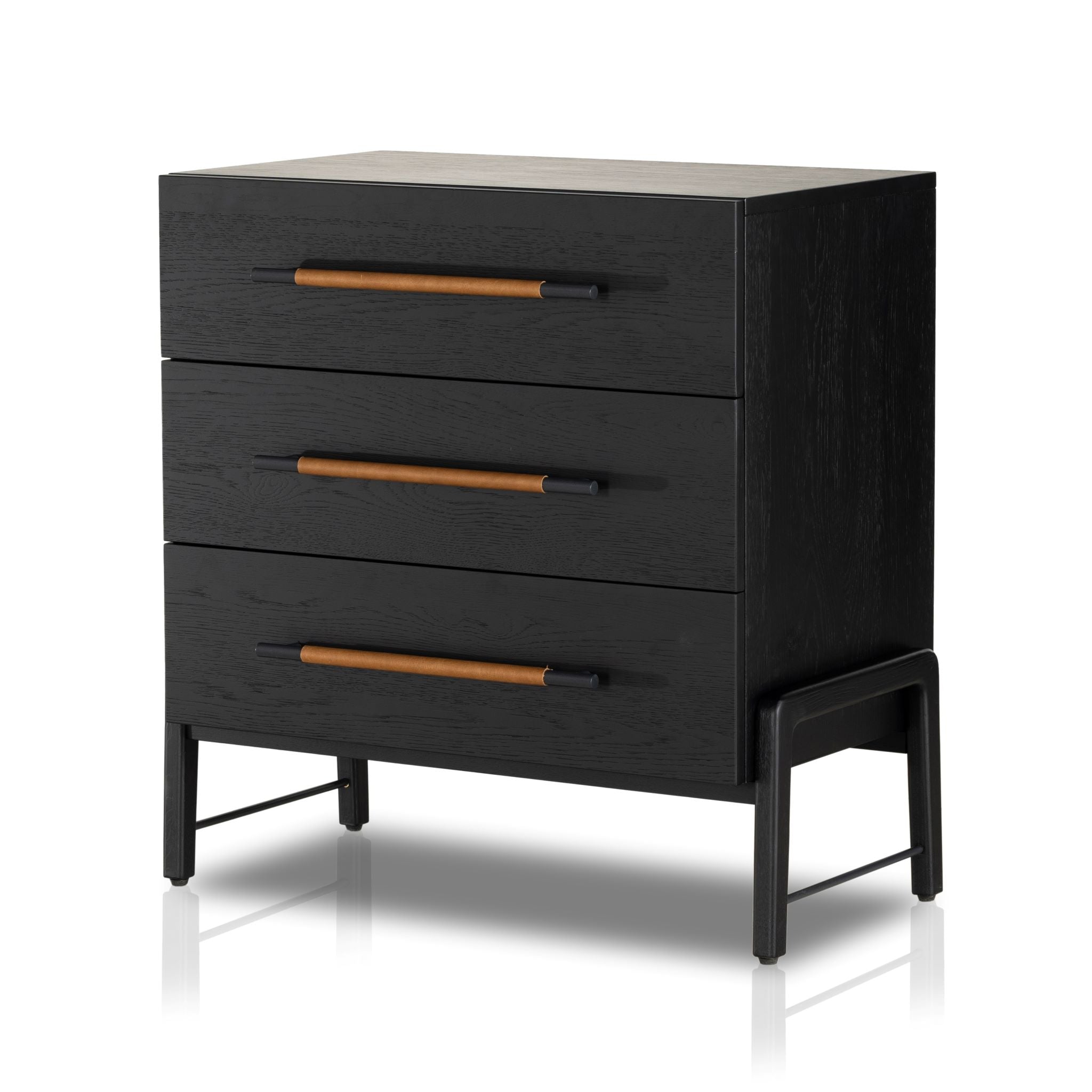 Rosedale 3 Drawer Dresser-Yucca Oak Veneer Ebony OakDressers Four Hands  Ebony Oak   Four Hands, Mid Century Modern Furniture, Old Bones Furniture Company, Old Bones Co, Modern Mid Century, Designer Furniture, https://www.oldbonesco.com/