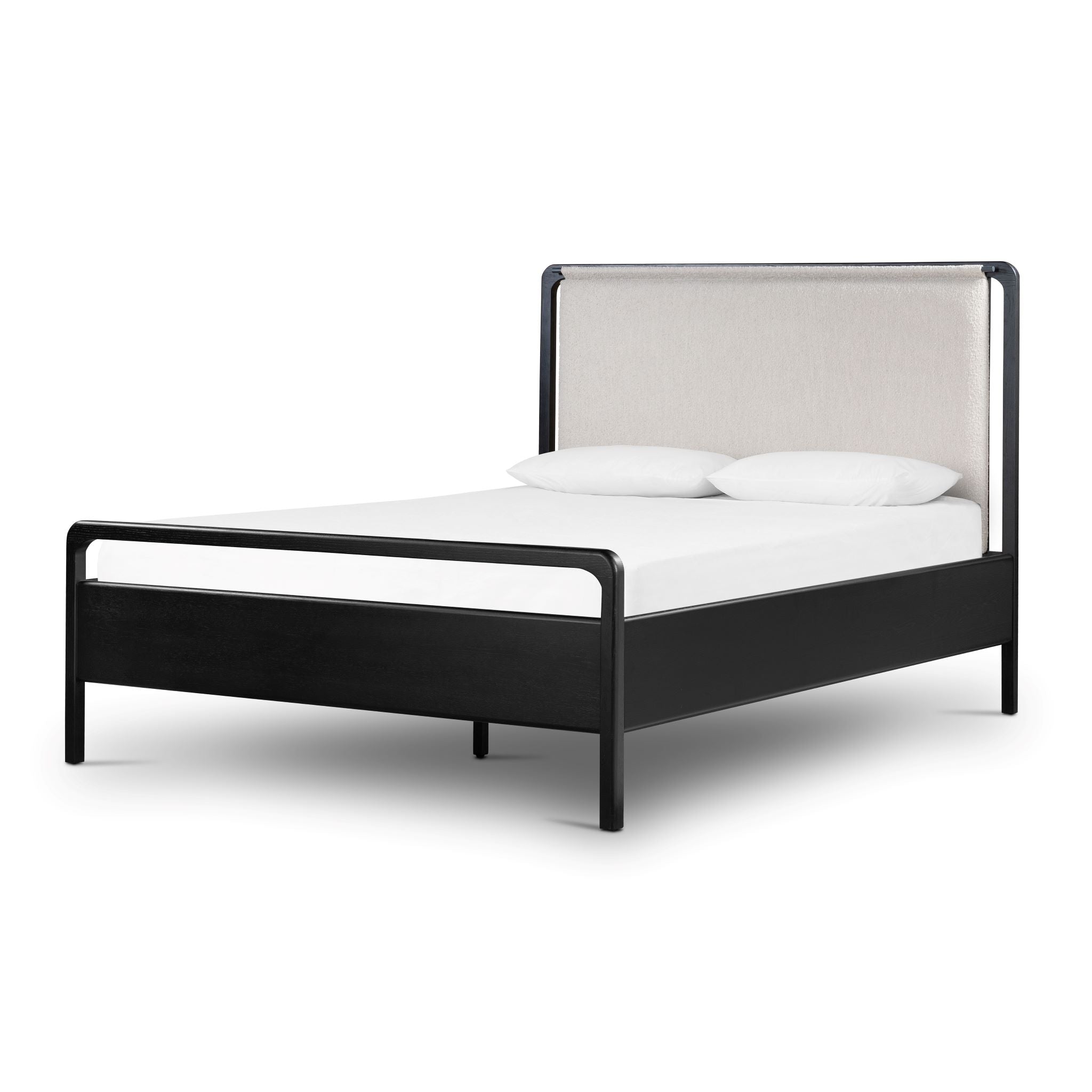 Rosedale Bed Queen / Ebony Oak VeneerBedding Four Hands  Queen Ebony Oak Veneer  Four Hands, Mid Century Modern Furniture, Old Bones Furniture Company, Old Bones Co, Modern Mid Century, Designer Furniture, https://www.oldbonesco.com/