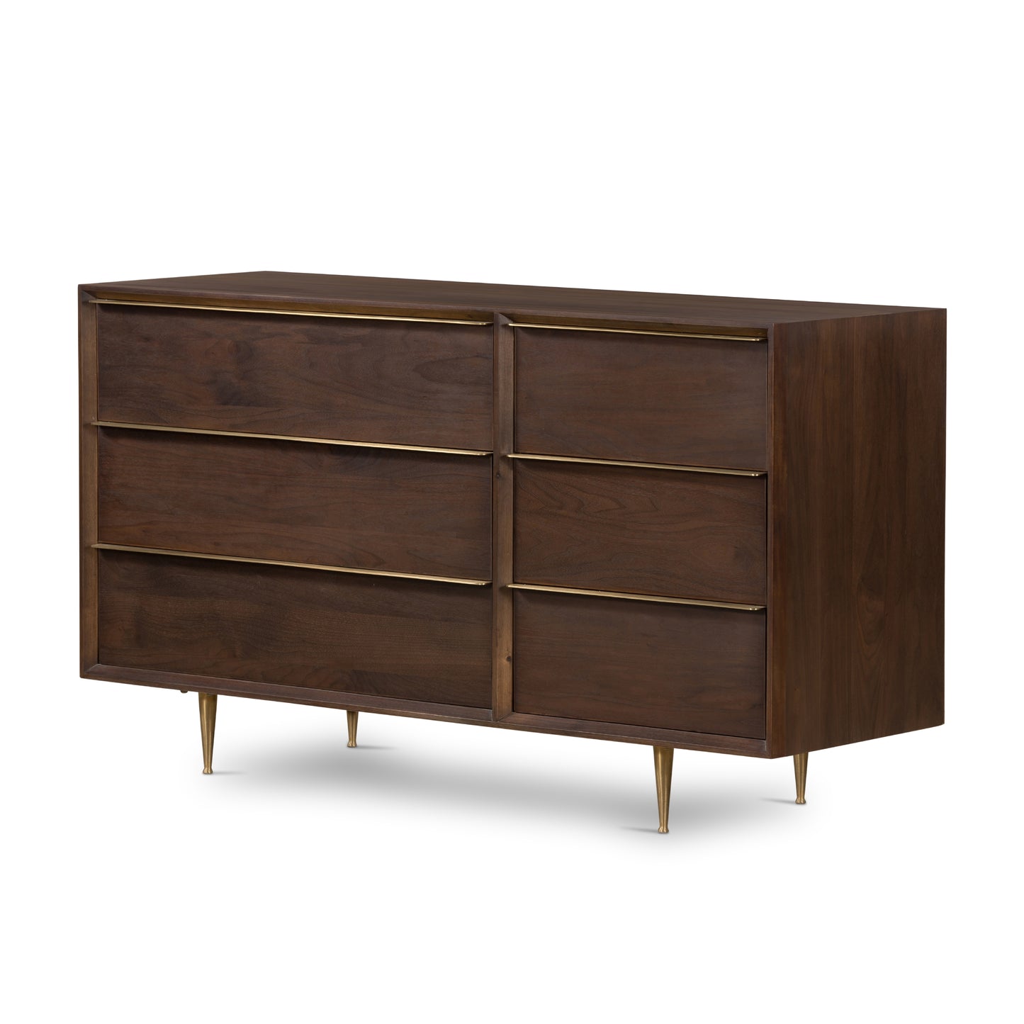 Billy 6 Drawer Dresser-Dark Walnut Dressers Four Hands     Four Hands, Burke Decor, Mid Century Modern Furniture, Old Bones Furniture Company, Old Bones Co, Modern Mid Century, Designer Furniture, https://www.oldbonesco.com/