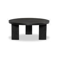Load image into Gallery viewer, Mesa Round Coffee Table Ebony ParawoodCoffee Tables Four Hands  Ebony Parawood   Four Hands, Mid Century Modern Furniture, Old Bones Furniture Company, Old Bones Co, Modern Mid Century, Designer Furniture, https://www.oldbonesco.com/
