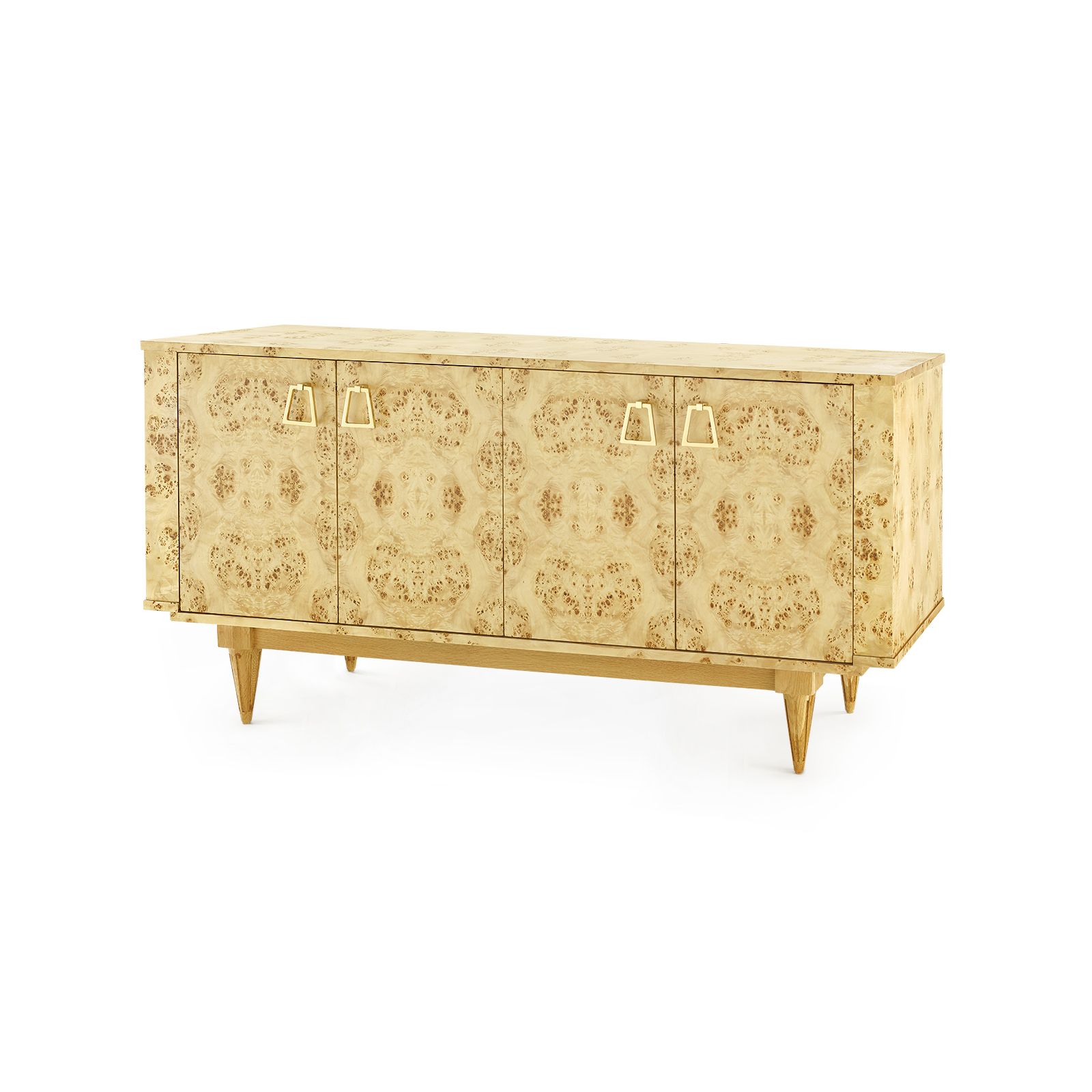 Beau 4-Door Cabinet, Burl Kelley / Polished BrassCabinet Bungalow 5  Kelley Polished Brass  Four Hands, Burke Decor, Mid Century Modern Furniture, Old Bones Furniture Company, Old Bones Co, Modern Mid Century, Designer Furniture, https://www.oldbonesco.com/