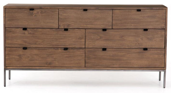 Trey 7 Drawer Dresser-Auburn Poplar Dresser Four Hands     Four Hands, Burke Decor, Mid Century Modern Furniture, Old Bones Furniture Company, Old Bones Co, Modern Mid Century, Designer Furniture, https://www.oldbonesco.com/