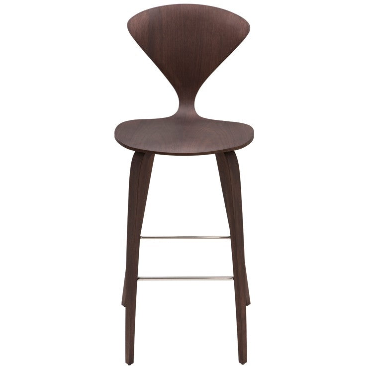 Satine Dark Walnut Wood Bar Stool STOOL Nuevo     Four Hands, Burke Decor, Mid Century Modern Furniture, Old Bones Furniture Company, Old Bones Co, Modern Mid Century, Designer Furniture, https://www.oldbonesco.com/