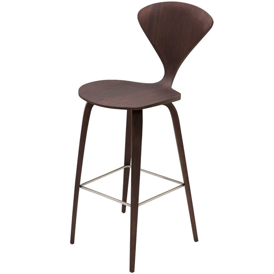 Satine Dark Walnut Wood Bar Stool Old Bones Co Studios