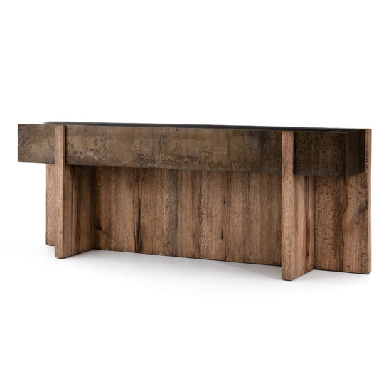 Load image into Gallery viewer, Bingham Console Table Distressed IronConsole Table Four Hands  Distressed Iron   Four Hands, Burke Decor, Mid Century Modern Furniture, Old Bones Furniture Company, Old Bones Co, Modern Mid Century, Designer Furniture, https://www.oldbonesco.com/
