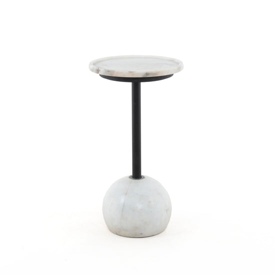 Load image into Gallery viewer, VIOLA ACCENT TABLE Polished White MarbleEnd Table Four Hands  Polished White Marble   Four Hands, Mid Century Modern Furniture, Old Bones Furniture Company, Old Bones Co, Modern Mid Century, Designer Furniture, https://www.oldbonesco.com/
