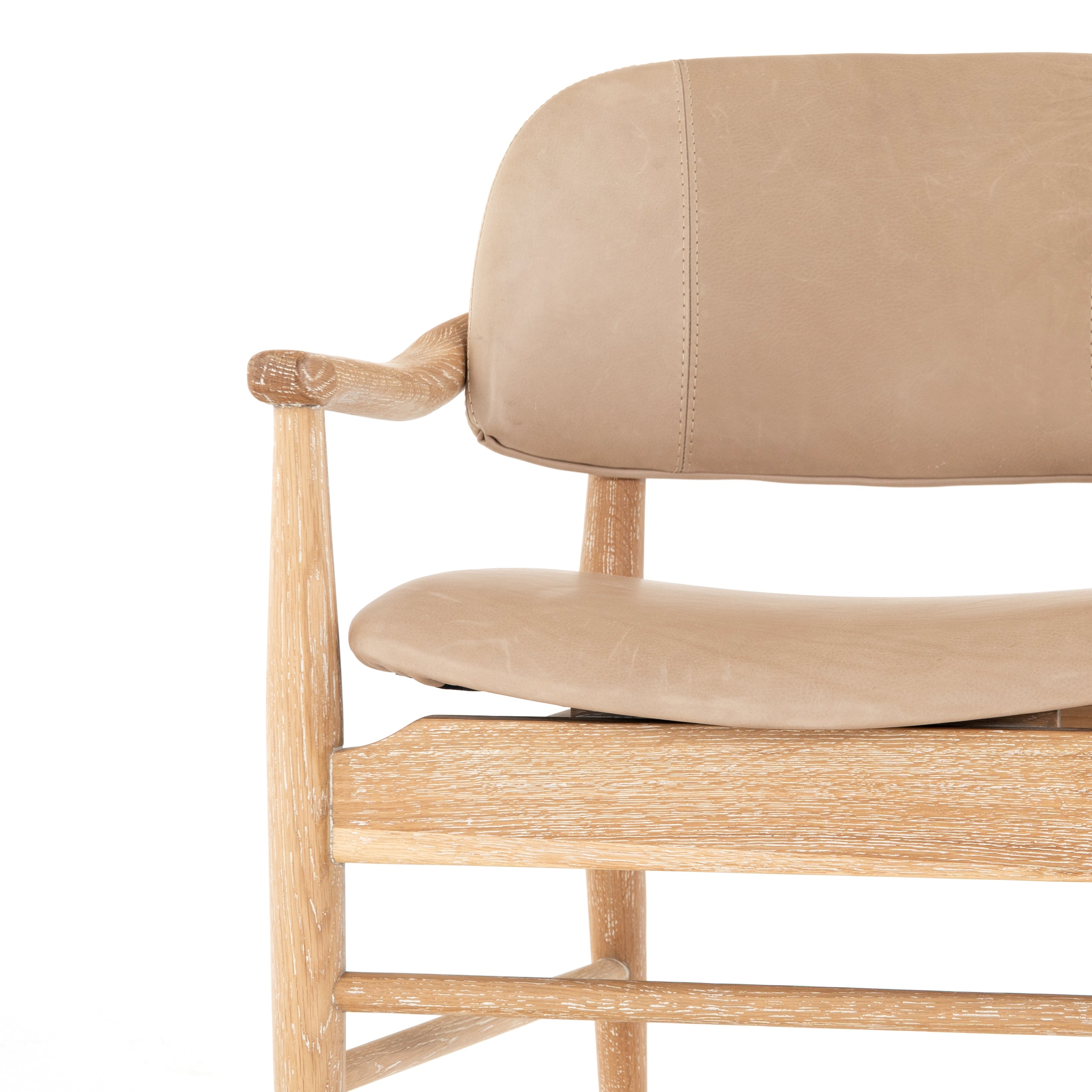 Josie Dining Chair-Vintage White Wash Dining Arm Chair Four Hands     Four Hands, Burke Decor, Mid Century Modern Furniture, Old Bones Furniture Company, Old Bones Co, Modern Mid Century, Designer Furniture, https://www.oldbonesco.com/