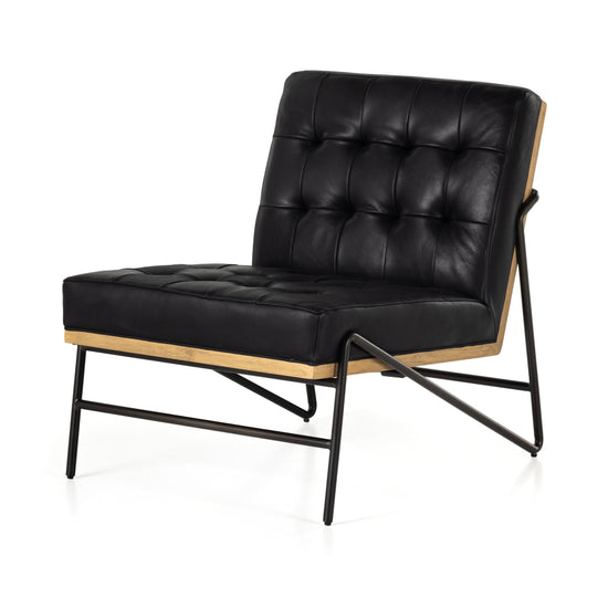 Load image into Gallery viewer, Romy Chair Harness BlackLounge Chair Four Hands  Harness Black   Four Hands, Mid Century Modern Furniture, Old Bones Furniture Company, Old Bones Co, Modern Mid Century, Designer Furniture, https://www.oldbonesco.com/
