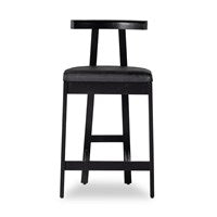 Load image into Gallery viewer, Tex Bar &amp;amp; Counter Stool Black LeatherBar Stool Four Hands  Black Leather   Four Hands, Mid Century Modern Furniture, Old Bones Furniture Company, Old Bones Co, Modern Mid Century, Designer Furniture, https://www.oldbonesco.com/
