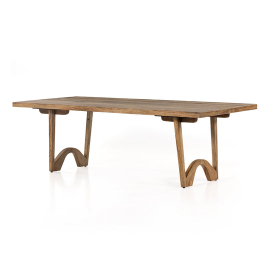 Bruna Dining Table-Rustic Oak Veneer Dining Table Four Hands     Four Hands, Burke Decor, Mid Century Modern Furniture, Old Bones Furniture Company, Old Bones Co, Modern Mid Century, Designer Furniture, https://www.oldbonesco.com/