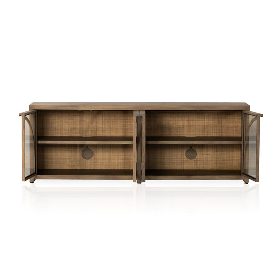 Ilana Media Center - Burnished Mindi Media Unit Four Hands     Four Hands, Mid Century Modern Furniture, Old Bones Furniture Company, Old Bones Co, Modern Mid Century, Designer Furniture, https://www.oldbonesco.com/