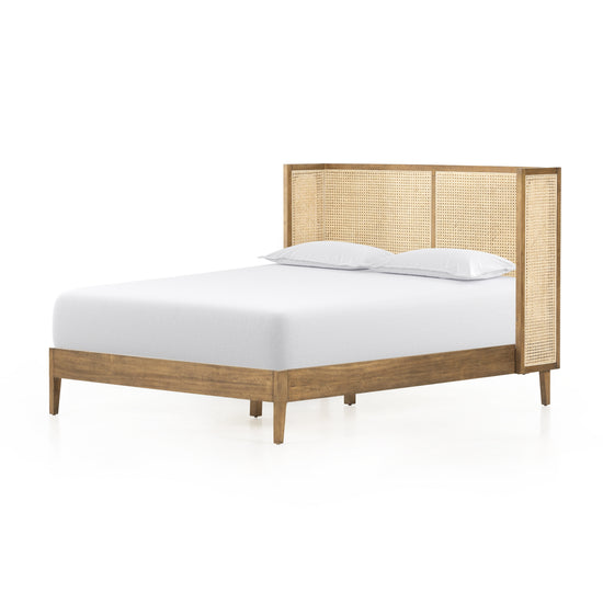 Antonia Cane Bed Toasted Parawood / KingBed Four Hands  Toasted Parawood King  Four Hands, Mid Century Modern Furniture, Old Bones Furniture Company, Old Bones Co, Modern Mid Century, Designer Furniture, https://www.oldbonesco.com/