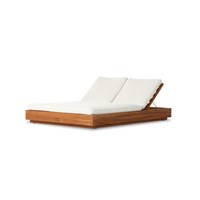 Load image into Gallery viewer, Kinita Outdoor Double Chaise Lounge Faye Creamlounge Four Hands  Faye Cream   Four Hands, Mid Century Modern Furniture, Old Bones Furniture Company, Old Bones Co, Modern Mid Century, Designer Furniture, https://www.oldbonesco.com/
