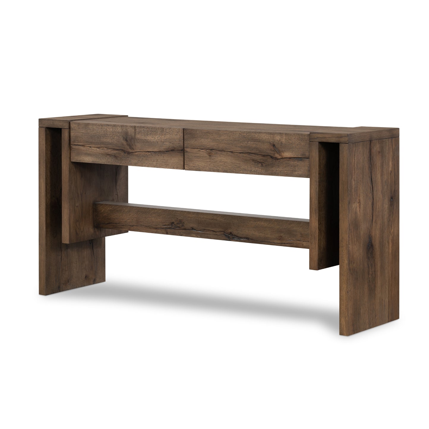 Bam Console Table-Rustic Fawn Veneer Console Table Four Hands     Four Hands, Burke Decor, Mid Century Modern Furniture, Old Bones Furniture Company, Old Bones Co, Modern Mid Century, Designer Furniture, https://www.oldbonesco.com/