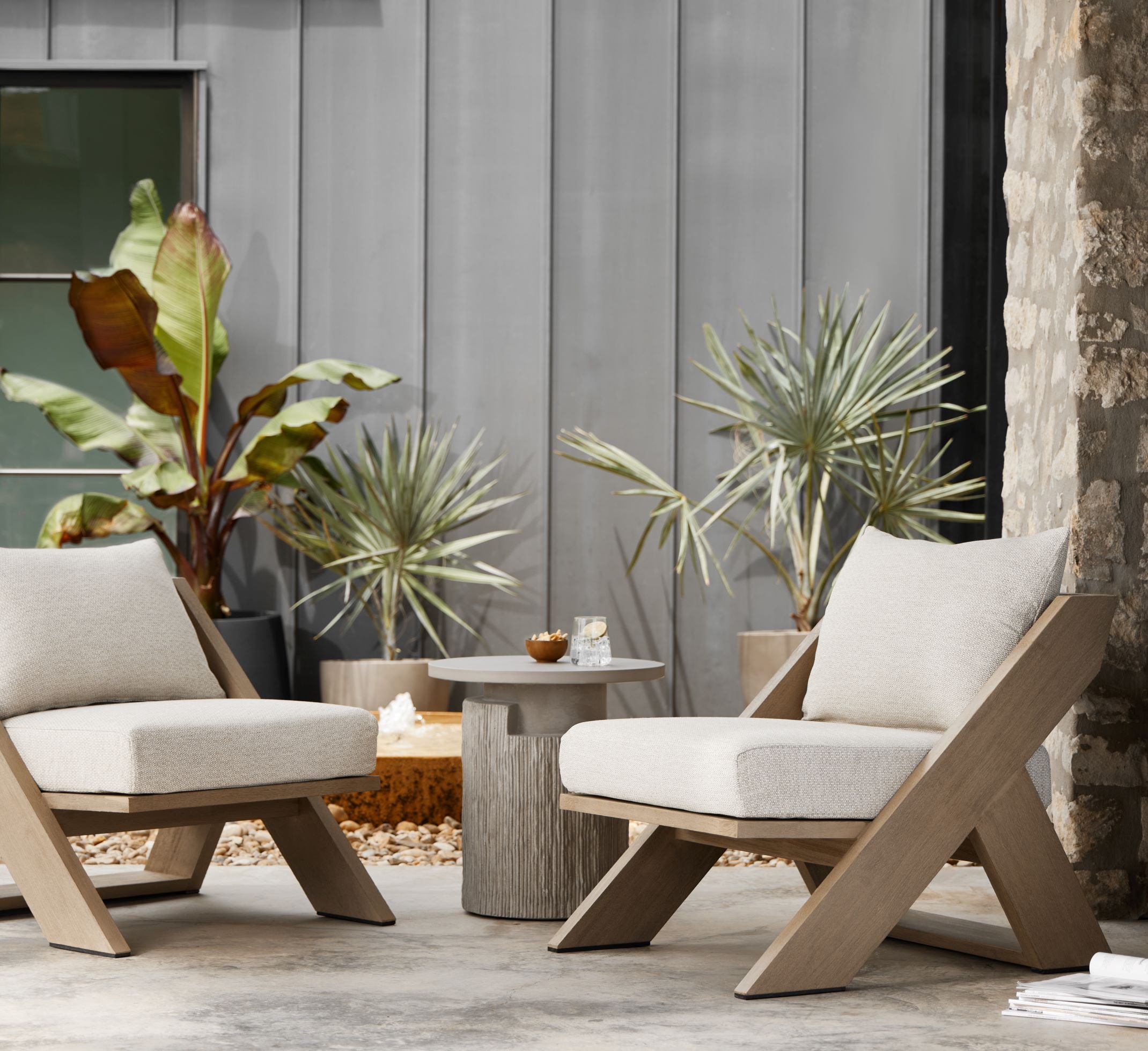 Huron Outdoor End Table End Table Four Hands     Four Hands, Mid Century Modern Furniture, Old Bones Furniture Company, Old Bones Co, Modern Mid Century, Designer Furniture, https://www.oldbonesco.com/