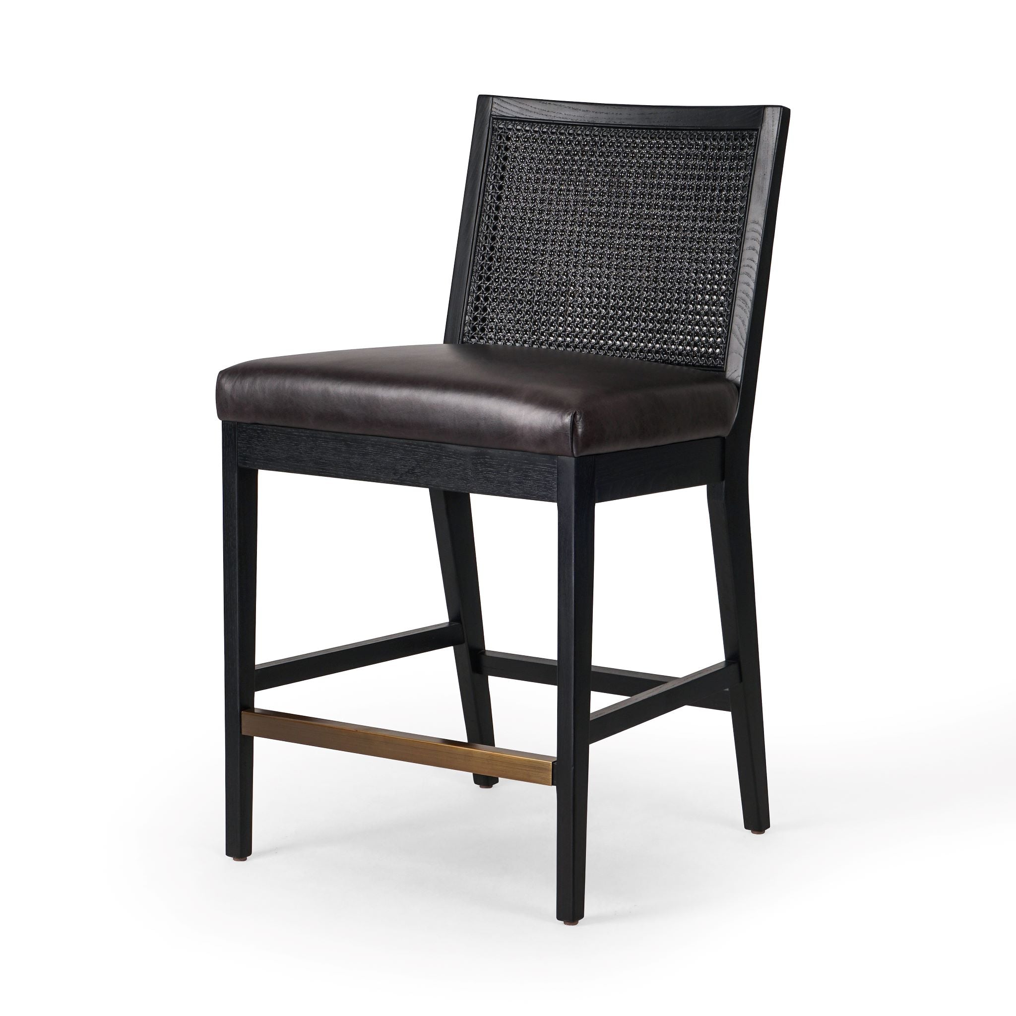 Antonia Cane Armless Stool Counter / Brushed Ebony / Sonoma BlackBar & Counter Stools Four Hands  Counter Brushed Ebony Sonoma Black Four Hands, Mid Century Modern Furniture, Old Bones Furniture Company, Old Bones Co, Modern Mid Century, Designer Furniture, https://www.oldbonesco.com/