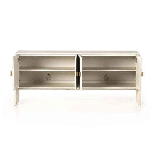 Load image into Gallery viewer, Cressida Sideboard-Ivory Painted Linen Buffets &amp;amp; Sideboards Four Hands     Four Hands, Mid Century Modern Furniture, Old Bones Furniture Company, Old Bones Co, Modern Mid Century, Designer Furniture, https://www.oldbonesco.com/
