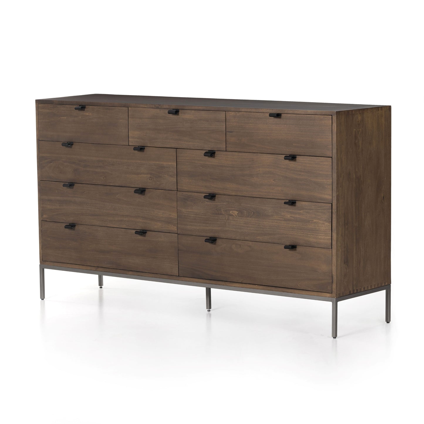 Trey 9 Drawer Dresser Auburn PoplarDresser Four Hands  Auburn Poplar   Four Hands, Mid Century Modern Furniture, Old Bones Furniture Company, Old Bones Co, Modern Mid Century, Designer Furniture, https://www.oldbonesco.com/