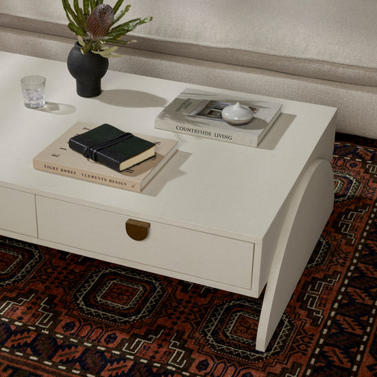 Cressida Coffee Table-Ivory Painted Linen Coffee Tables Four Hands     Four Hands, Mid Century Modern Furniture, Old Bones Furniture Company, Old Bones Co, Modern Mid Century, Designer Furniture, https://www.oldbonesco.com/