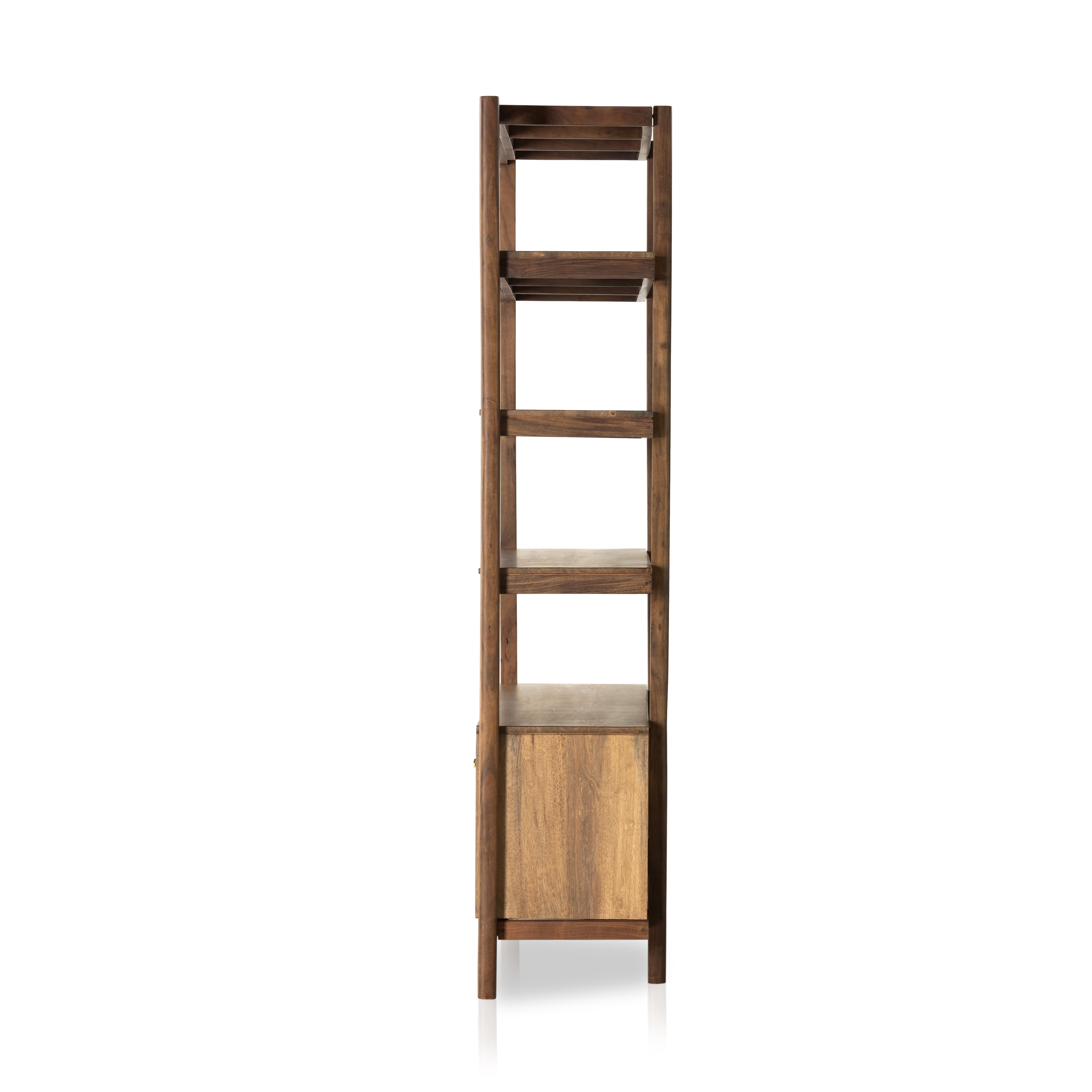Reza Wide Bookcase-Smoked Honey Bookshelf Four Hands     Four Hands, Mid Century Modern Furniture, Old Bones Furniture Company, Old Bones Co, Modern Mid Century, Designer Furniture, https://www.oldbonesco.com/