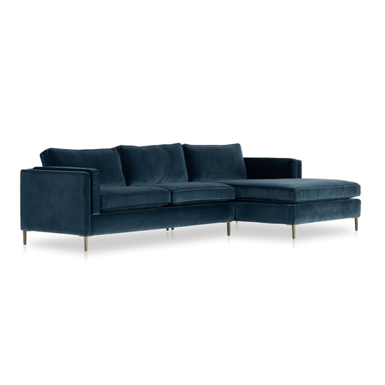 Emery 2pc Sectional Sapphire Bay / Right FacingSectiona Sofa Four Hands  Sapphire Bay Right Facing  Four Hands, Mid Century Modern Furniture, Old Bones Furniture Company, Old Bones Co, Modern Mid Century, Designer Furniture, https://www.oldbonesco.com/