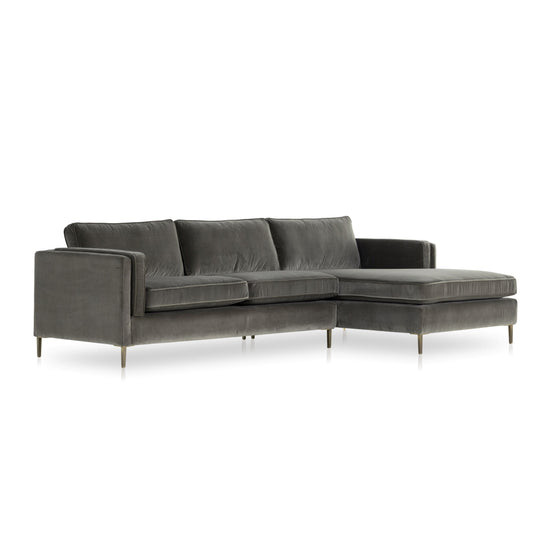 Load image into Gallery viewer, Emery 2pc Sectional Sapphire Birch / Right FacingSectiona Sofa Four Hands  Sapphire Birch Right Facing  Four Hands, Mid Century Modern Furniture, Old Bones Furniture Company, Old Bones Co, Modern Mid Century, Designer Furniture, https://www.oldbonesco.com/
