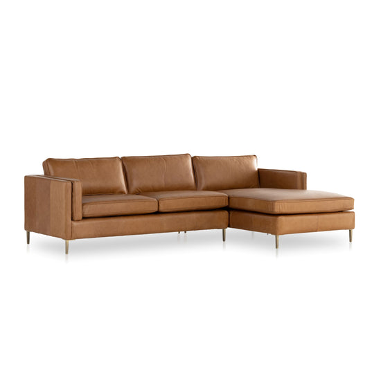 Emery 2pc Sectional Sonoma Butterscotch / Right FacingSectiona Sofa Four Hands  Sonoma Butterscotch Right Facing  Four Hands, Mid Century Modern Furniture, Old Bones Furniture Company, Old Bones Co, Modern Mid Century, Designer Furniture, https://www.oldbonesco.com/