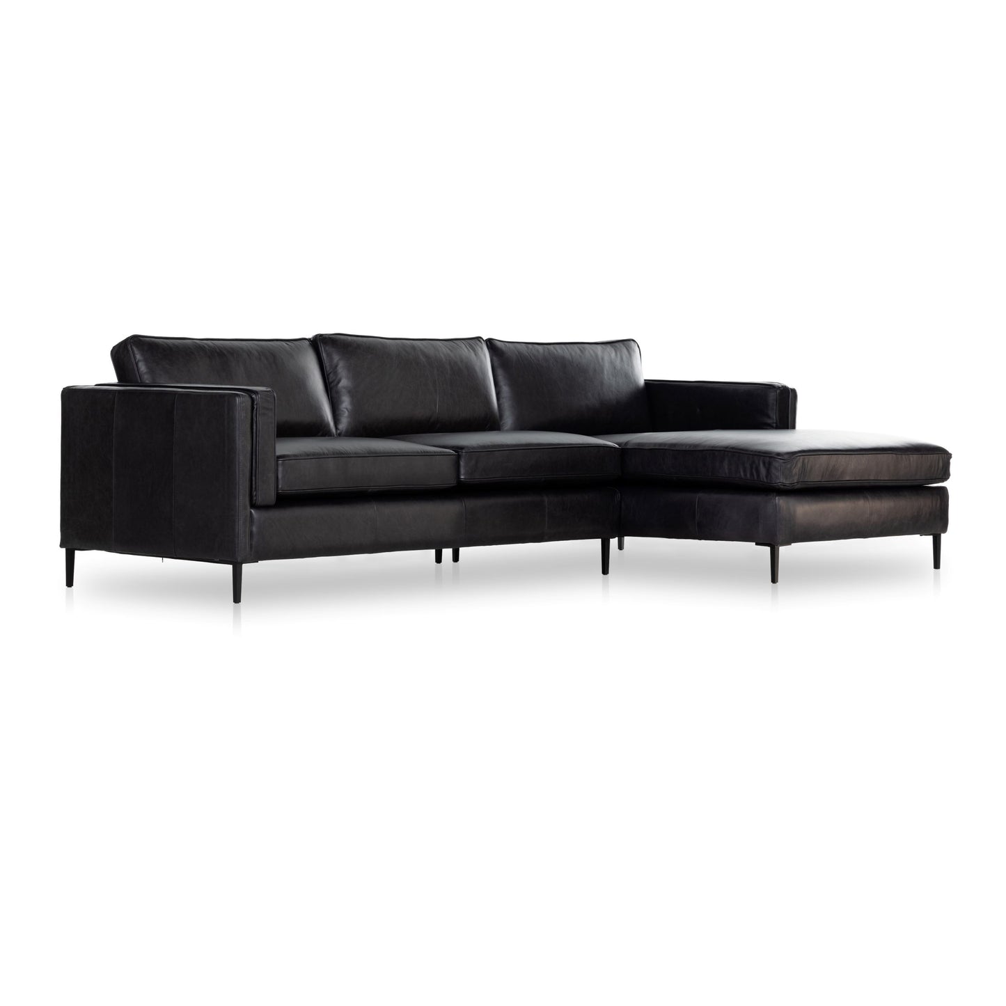 Emery 2pc Sectional Sonoma Black / Right FacingSectiona Sofa Four Hands  Sonoma Black Right Facing  Four Hands, Mid Century Modern Furniture, Old Bones Furniture Company, Old Bones Co, Modern Mid Century, Designer Furniture, https://www.oldbonesco.com/