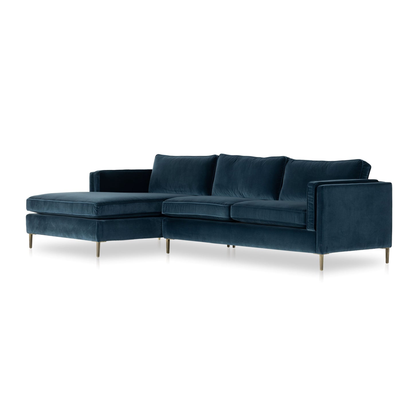 Load image into Gallery viewer, Emery 2pc Sectional Sapphire Bay / Left FacingSectiona Sofa Four Hands  Sapphire Bay Left Facing  Four Hands, Mid Century Modern Furniture, Old Bones Furniture Company, Old Bones Co, Modern Mid Century, Designer Furniture, https://www.oldbonesco.com/
