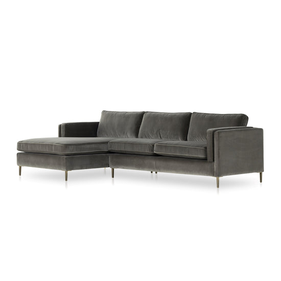 Emery 2pc Sectional Sapphire Birch / Left FacingSectiona Sofa Four Hands  Sapphire Birch Left Facing  Four Hands, Mid Century Modern Furniture, Old Bones Furniture Company, Old Bones Co, Modern Mid Century, Designer Furniture, https://www.oldbonesco.com/