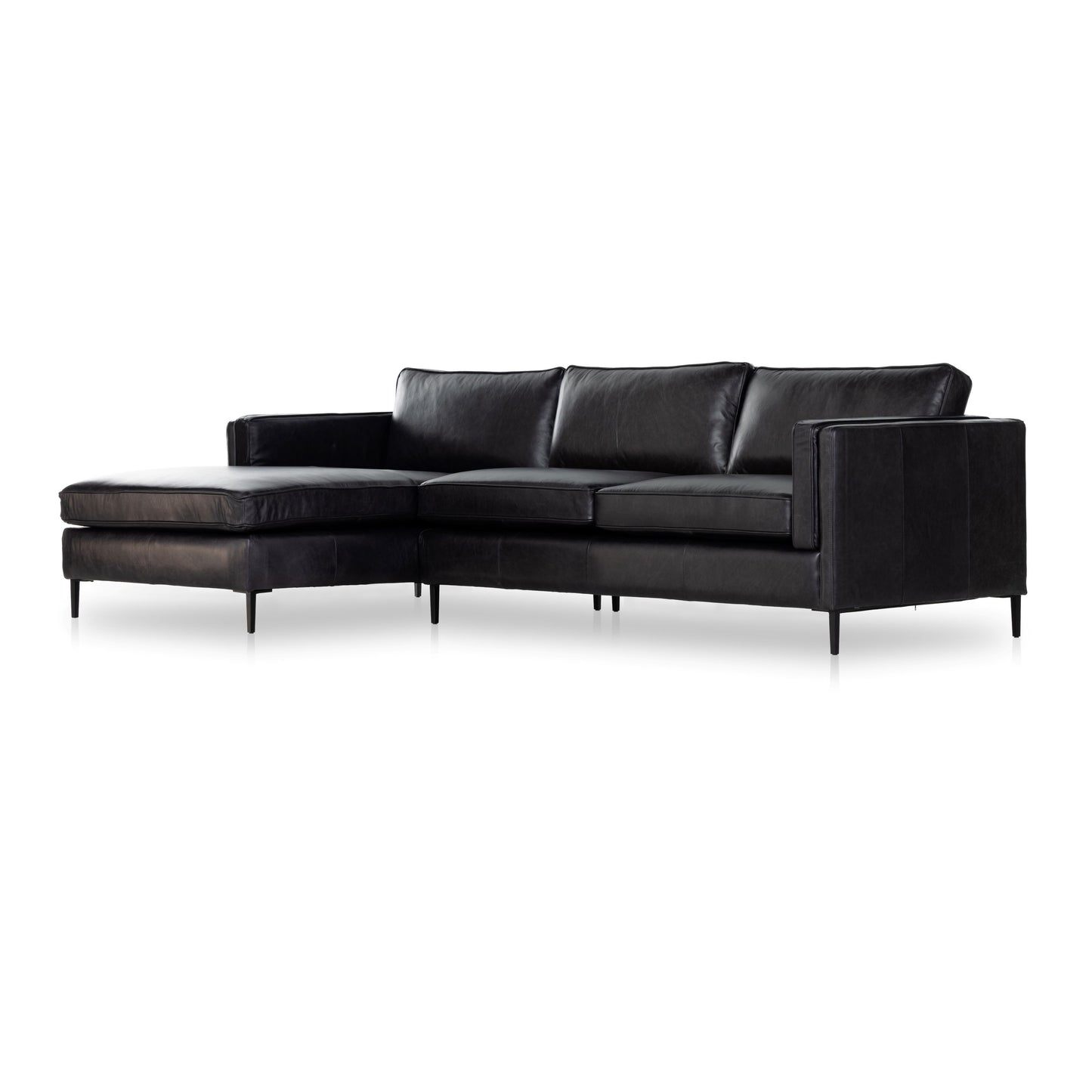 Load image into Gallery viewer, Emery 2pc Sectional Sonoma Black / Left FacingSectiona Sofa Four Hands  Sonoma Black Left Facing  Four Hands, Mid Century Modern Furniture, Old Bones Furniture Company, Old Bones Co, Modern Mid Century, Designer Furniture, https://www.oldbonesco.com/
