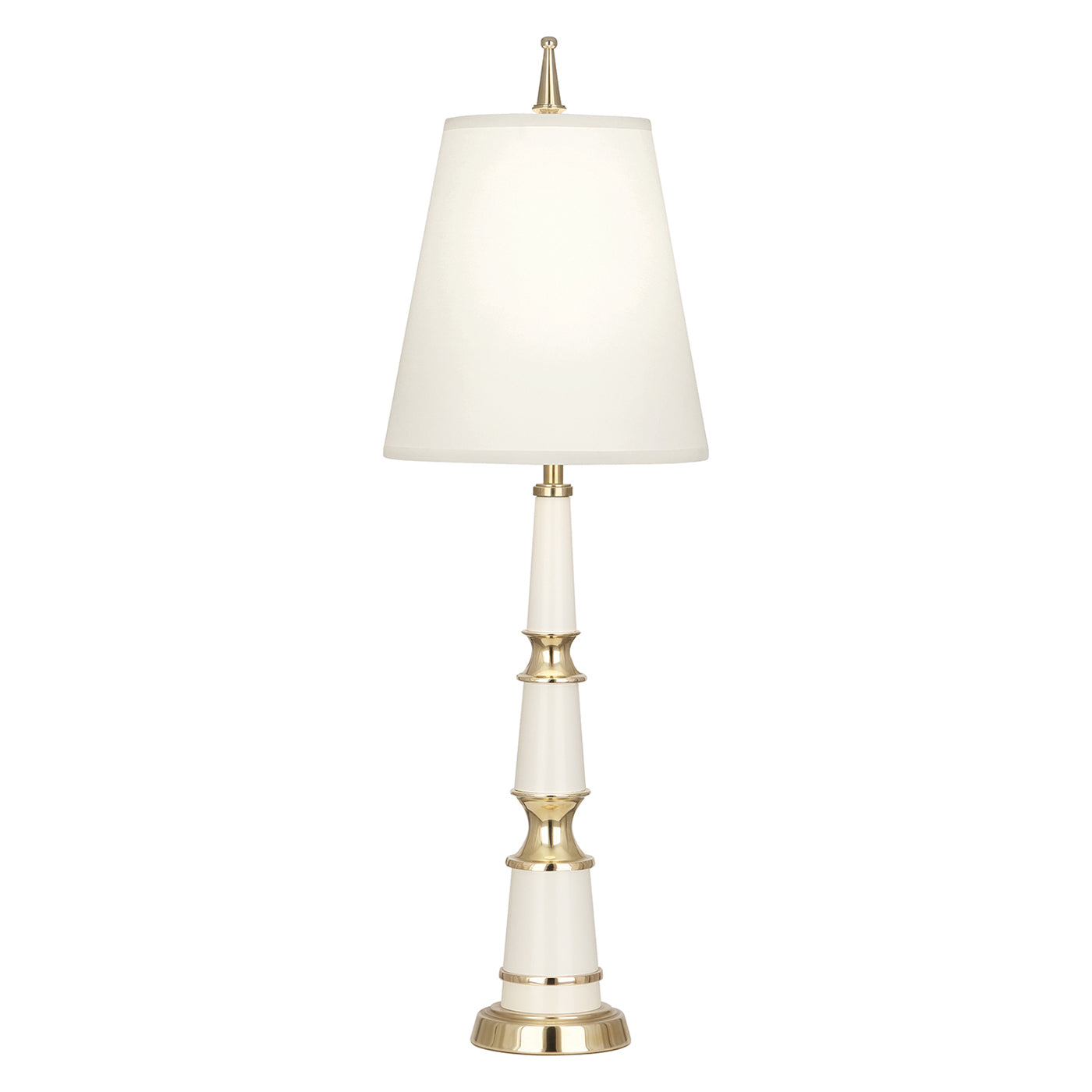 Load image into Gallery viewer, Versailles Buffet Lamp With Fabric Shade WhiteTable Lamp Jonathan Adler  White   Four Hands, Burke Decor, Mid Century Modern Furniture, Old Bones Furniture Company, Old Bones Co, Modern Mid Century, Designer Furniture, https://www.oldbonesco.com/
