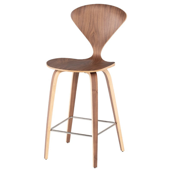 Satine Walnut Wood Counter Stool Counter Stool Nuevo     Four Hands, Burke Decor, Mid Century Modern Furniture, Old Bones Furniture Company, Old Bones Co, Modern Mid Century, Designer Furniture, https://www.oldbonesco.com/