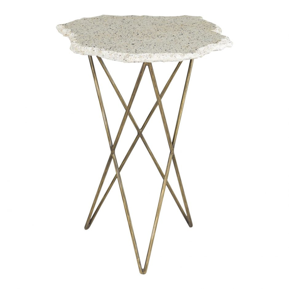Positano Terrazzo Side Table Side Table Moe's     Four Hands, Burke Decor, Mid Century Modern Furniture, Old Bones Furniture Company, Old Bones Co, Modern Mid Century, Designer Furniture, https://www.oldbonesco.com/