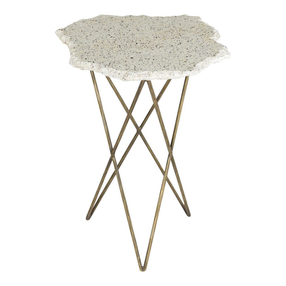 Positano Terrazzo Side Table Side Table Moe's     Four Hands, Burke Decor, Mid Century Modern Furniture, Old Bones Furniture Company, Old Bones Co, Modern Mid Century, Designer Furniture, https://www.oldbonesco.com/