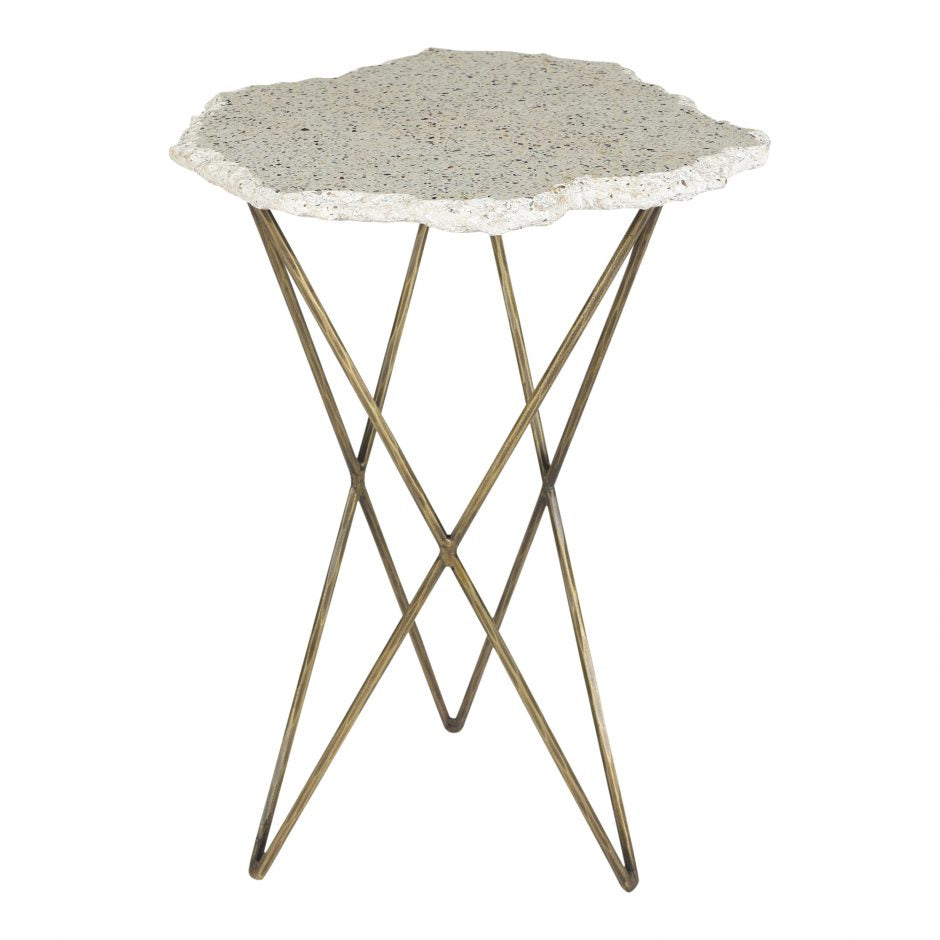 Positano Terrazzo Side Table Side Table Moe's     Four Hands, Burke Decor, Mid Century Modern Furniture, Old Bones Furniture Company, Old Bones Co, Modern Mid Century, Designer Furniture, https://www.oldbonesco.com/