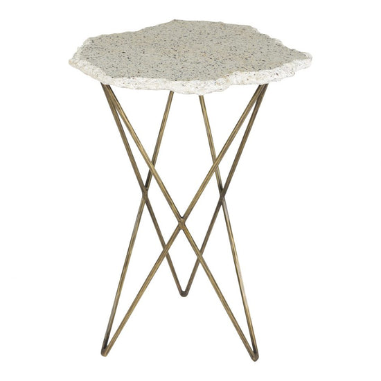 Positano Terrazzo Side Table Side Table Moe's     Four Hands, Burke Decor, Mid Century Modern Furniture, Old Bones Furniture Company, Old Bones Co, Modern Mid Century, Designer Furniture, https://www.oldbonesco.com/