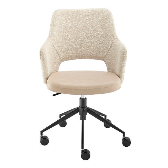 Load image into Gallery viewer, Darcie Office Chair Ivory/BlackOffice Chairs Eurostyle  Ivory/Black   Four Hands, Mid Century Modern Furniture, Old Bones Furniture Company, Old Bones Co, Modern Mid Century, Designer Furniture, https://www.oldbonesco.com/
