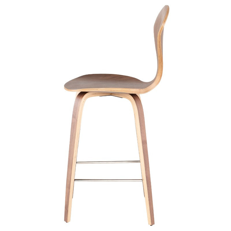 Satine Walnut Wood Counter Stool Counter Stool Nuevo     Four Hands, Burke Decor, Mid Century Modern Furniture, Old Bones Furniture Company, Old Bones Co, Modern Mid Century, Designer Furniture, https://www.oldbonesco.com/