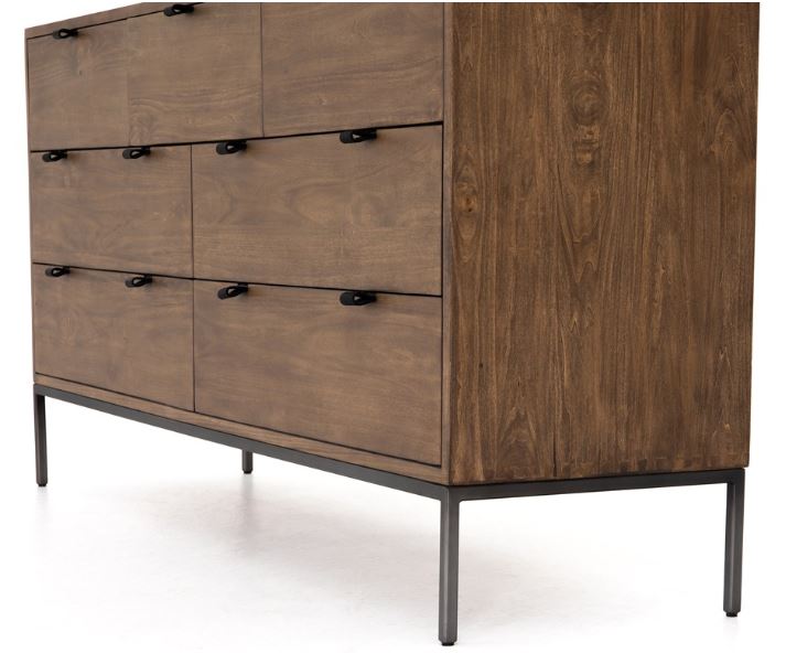 Trey 7 Drawer Dresser-Auburn Poplar Dresser Four Hands     Four Hands, Burke Decor, Mid Century Modern Furniture, Old Bones Furniture Company, Old Bones Co, Modern Mid Century, Designer Furniture, https://www.oldbonesco.com/