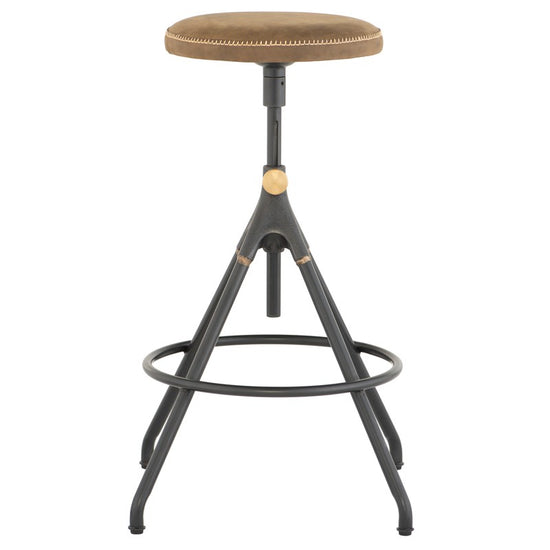 Akron Counter Stool - Umber Tan Leather BAR AND COUNTER STOOL District Eight     Four Hands, Burke Decor, Mid Century Modern Furniture, Old Bones Furniture Company, Old Bones Co, Modern Mid Century, Designer Furniture, https://www.oldbonesco.com/