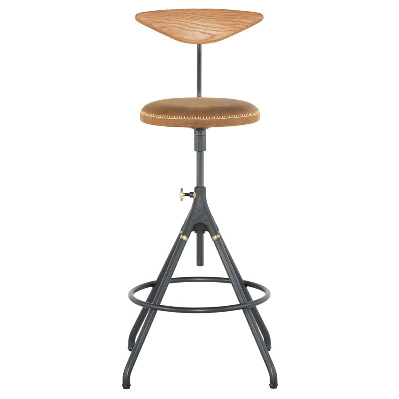 Akron Counter Stool With Back - Umber Tan BAR AND COUNTER STOOL District Eight     Four Hands, Burke Decor, Mid Century Modern Furniture, Old Bones Furniture Company, Old Bones Co, Modern Mid Century, Designer Furniture, https://www.oldbonesco.com/