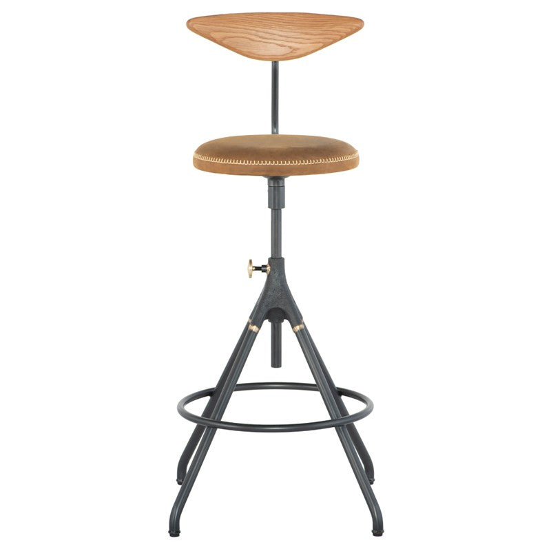 Load image into Gallery viewer, Akron Counter Stool With Back - Umber Tan BAR AND COUNTER STOOL District Eight     Four Hands, Burke Decor, Mid Century Modern Furniture, Old Bones Furniture Company, Old Bones Co, Modern Mid Century, Designer Furniture, https://www.oldbonesco.com/
